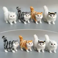 New Cute Simulation Kitten Animal Cat Decoration Gift Home Car Ornament Crafts Plush Figurine Miniature Christmas Party Model