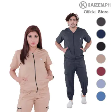 Scrubsuit semi-stretch fashion scrub suit jogger set taslan nurse doctors  uniform
