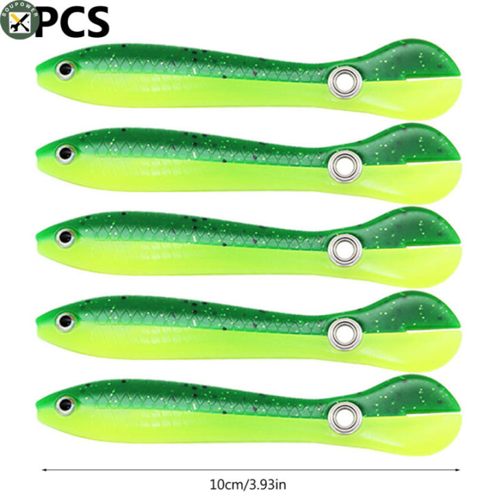 Boupower IN stock 5pcs Multicolor Soft Bait Fishing Lures Fake Bait Fishing  Equipment For Saltwater Freshwater