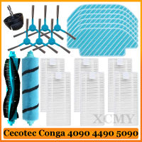 สำหรับ Cecotec Conga 4090 4490 5090เครื่องดูดฝุ่นหุ่นยนต์เปลี่ยนอะไหล่หลักด้านแปรง Hepa กรองซับผ้าอุปกรณ์เสริม