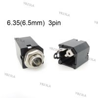 2pc PJ-612A 3Pin 6.35mm 6.5 mono Female power Jack Panel Mount Solder Nut Headphone Connector Socket 1/4 inch Audio Microphone YB23