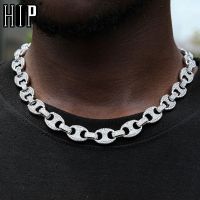 【CW】✼  Hip Hop 12.5MM Beans Chain AAA  Iced Out Alloy Rhinestones Necklace Men Jewelry