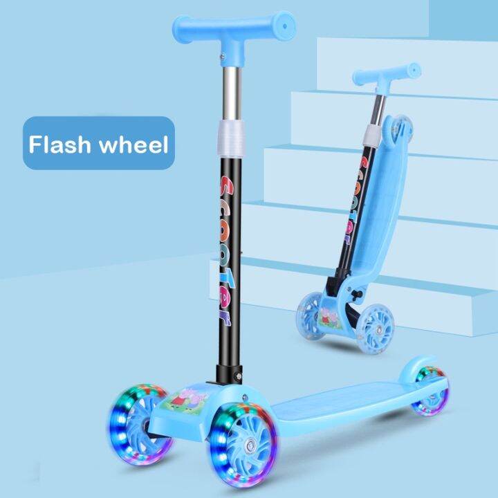 【Ready Stock】Foldable scooter for kids 3 wheels heavy duty scooter for ...