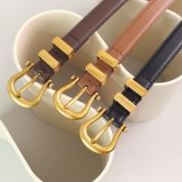 Top Layer Cowhide Genuine Leather Belt Vintage Metal Ring Buckle Simple Texture Womens Decorative Waist Strap Belts