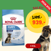 Royal Canin Puppy Maxi 4 kg อาหารสุนัข รอยัล คานิน สำหรับลูกสุนัข พันธุ์ใหญ่ ชนิดเม็ด อายุ2-15เดือน / หมดอายุ 26/Dec/2023