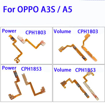 ใหม่สำหรับ A3S OPPO CPH1803 A5/เปิด/ปิดเครื่อง CPH1853สวิตช์เปิดปิดสายเคเบิลงอได้ที่ปรับเสียงขึ้นลงคีย์ด้านข้าง