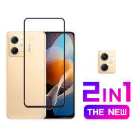 2ใน1คุ้มครองเต็มรูปแบบปกป้องหน้าจอสำหรับ Redmi Note 12R Pro 12RPro Xiaomi Redmi Note 12 Pro 2023กระจกเทมเปอร์ฟิล์มแก้วป้องกัน Tutup Lensa Kamera