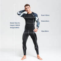 Winter Thermal underwear For Men Clothing Brand Warm Grass-roots long shirt leggings Fitness MMA Compression Sports Underwear