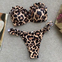 Animal Print Leopard Bikini Push Up Swimsuit y Women Bikini Set 2020 Brazilian Thong Bathing Suit Bandeau Beach Wear Swimwear