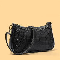 New Genuine Leather Trend Womens Bag Fashion Cowhide Crocodile Pattern Zipper Womens Shoulder Messenger Bag Luxury Handbags