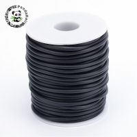 Solid Black PVC Tubular Rubber Cord No Hole Jewelry Findings for DIY 2mm 3mm 4mm 5mm about 10m-30m/roll