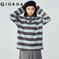 Hot ”Giordano เสื้อโปโลสตรีขนาดเล็ก Tiger Badge เสื้อโปโลยืดแขนยาวลายแฟชั่นหลวม casuall เสื้อโปโล18312201