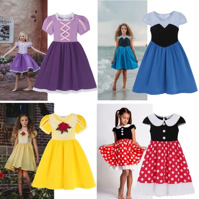 Encanto Frozen Disney Princess Dress Girl Mirabel Isabela Elsa Anna Summer Dress Costumes Kids Party Baby Girl Clothes Cosplay