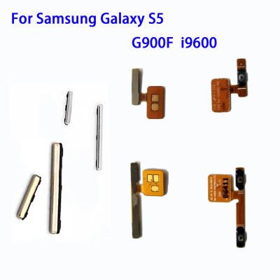 ปุ่มปรับระดับเสียงปุ่มเปิดปิดสายเคเบิ้ลยืดหยุ่นสำหรับ Samsung Galaxy S5 G900F G900H G900I G900 I9600อะไหล่สายเคเบิล G900MD G900FD