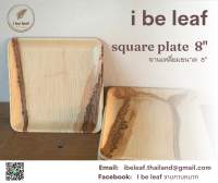 i be leaf จานกาบหมาก ทรงเหลี่ยมมน ขนาด 8 นิ้ว 1 ชุด / 10 ใบ