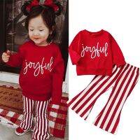 【cw】 FOCUSNORM 0 5YKidsChristmasSets 2pcsLong Sleeve Sweatshirt Top StripedPants