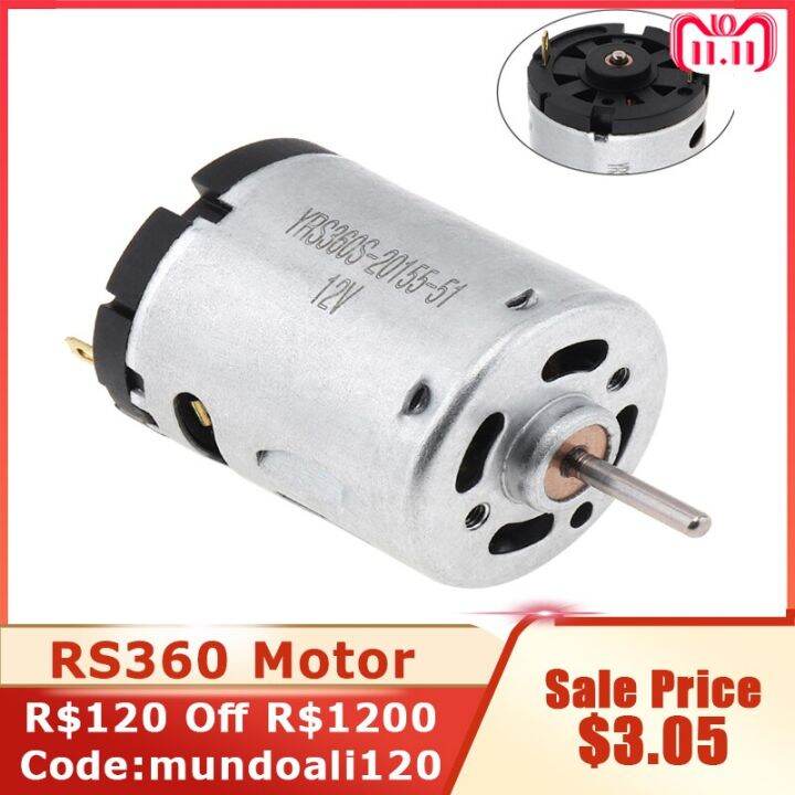 RS360 12V 12000RPM DC Motor High Speed Carbon Brush Micro Motor for DIY