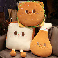 Creative แฮมเบอร์เกอร์ Toast Plush หมอน Soft Baby Sleep Appease ของเล่นอาหารขนมปังไก่ทอด Drumsticks เบาะวันเกิดของขวัญ