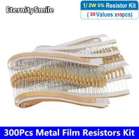 300Pcs/Pack Metal Film Resistors Kit 30 Values 1/2W 5 1Ohm-10Ohm-510Ohm-2k-680K-1M High Precision Resistance Set Assortment