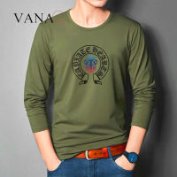VANAQ เสื้อยืดแขนยาวสำหรับผู้ชาย,เสื้อยืดแขนยาวสไตล์เกาหลีเสื้อกันหนาวลำลองแฟชั่นกำลังมาแรงราคาไม่แพงและใส่สบาย