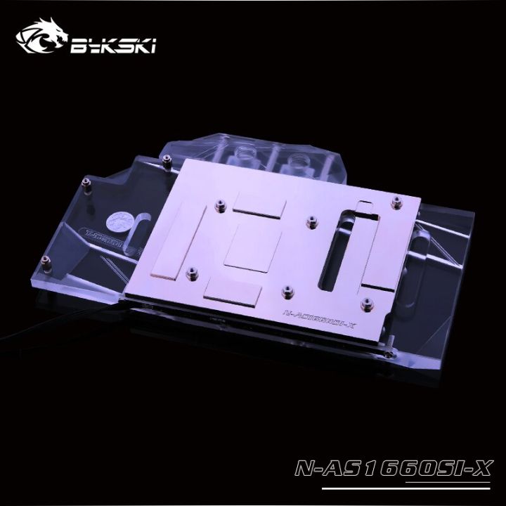 bykski-gpu-water-cooling-block-ใช้สำหรับ-asus-gtx1660-o6g-si-full-cover-ทองแดงหม้อน้ำบล็อก-3pin-5v-a-rgb-4pin-12v-rgb