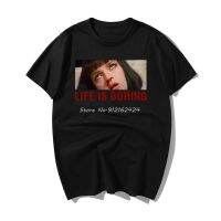 ผู้ชายคุณภาพสูง Pulp Fiction Sex Tshirt Life Is Boring Letter เสื้อยืดผู้ชาย Hip Hop Casual ภาพยนตร์เสื้อ Harajuku Unisex Tees