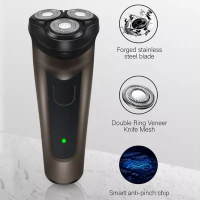 ที่โกนหนวด Electric Shaver Black Stone 4D เครื่องโกนหนวดไฟฟ้า มีหัวกันจอน โกนเกลี้ยงเกลา ที่โกนหนวดไฟฟา