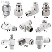 High-quality White Pneumatic Quick Connector PC PMF PD PLM PL Air hose 4 6mm 8mm 10mm 12mm BSP External Thread PT1/8 1/4 3/8 1/2