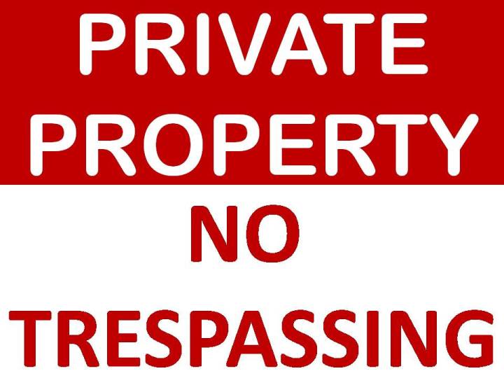 Private Property No Trespassing Laminated Signage A4 Size 