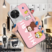 เคส PMP สำหรับ Tecno Camon 20 Camon 20 Pro Itel S23 (แหวนใส่นิ้ว + สายคล้อง) เคสโทรศัพท์ป้องกัน TPU ซิลิโคนนิ่มกันกระแทกดีไซน์ลวดลายสัตว์น่ารักลายการ์ตูนเคสโทรศัพท์ลายสัตว์เด็กผู้หญิงเด็กผู้ชาย