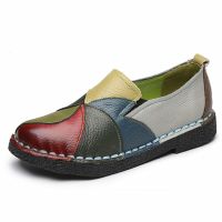 Designer Women Genuine Leather Loafers Mixed Colors Ladies Ballet Flats Shoes Female Spring Moccasins Casual Ballerina Shoes