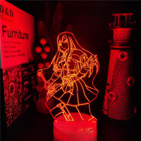 FAIRY TAIL ERZA SCARLET 3D 7 Color Change Anime Lamp Nightnights Lampara Lighting For Xmas Birthday Gift