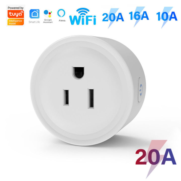WiFi 20A Smart Plug Socket With Power Monitoring Timing Function Voice  Control