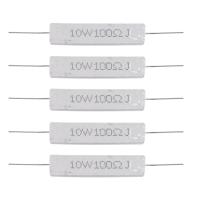 5 Pcs 10W Watt 100 Ohm 5% Axial Wirewound Cement Resistors