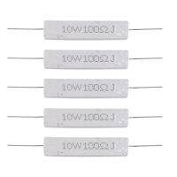 5 Pcs 10W Watt 100 Ohm 5% Axial Wirewound Cement Resistors