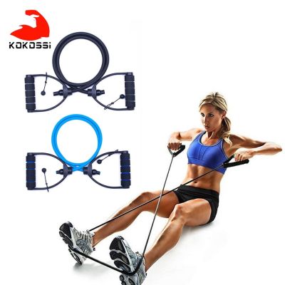 【CC】 KoKossi Tension Band 120CM Non-Slip Foam Handle Pilates Training Shaping Rope