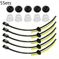 5 Sets Fuel Filter Pipes Fuel Hose Seal Hedge For Strimmer Trimmer Brush Cutter Rubber Grommet Seals Primers Bulbs