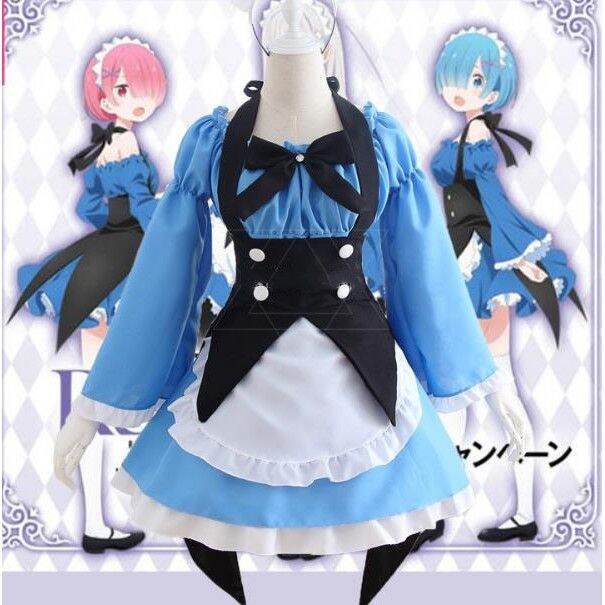 ฟิกเกอร์-anime-re-zero-kara-hajimeru-isekai-seikatsu-rem-emilia-cosplay-สีฟ้า