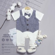 Quần áo trẻ em Bobicraft - Bộ đồ liền thân bodysuit Romper Gile xanh bé