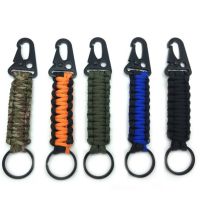 1PC กลางแจ้งพวงกุญแจแหวนแคมป์ Carabiner ทหาร Paracord สายเชือกแคมป์ปิ้งชุดการอยู่รอดเครื่องมือเปิดปมฉุกเฉิน-ZOK STORE