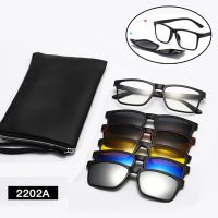 【hot】 6 In 1 Polarized Sunglasses Men Magnetic Clip Glasses Optical Prescription Eyeglass Frames 2202 1