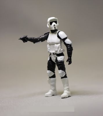 3.75 "SW Shock Scout Trooper ตุ๊กตาขยับแขนขาได้ของเล่นแบบชุดสะสม