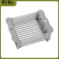 1pc Stainless Steel Tableware Drain Basket Adjustable Fruit Vegetable Washing Drainer For Kitchen Dish Drainer Convenient Safe