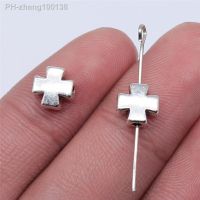 WYSIWYG 20pcs 8x8mm Antique Silver Color Cross Beads For Jewelry Making DIY Jewelry Findings