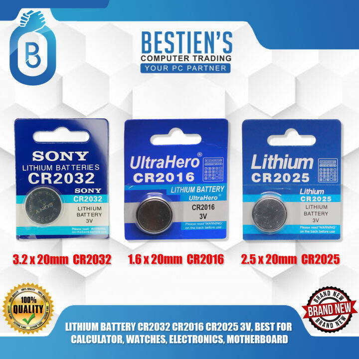 LITHIUM BATTERY CR2032 CR2016 CR2025 3V, BEST FOR CALCULATOR, WATCHES