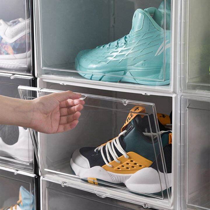 magnetic-suction-sneaker-storage-box-transparent-basketball-shoes-shoe-box-collection-display-shoe-cabinet