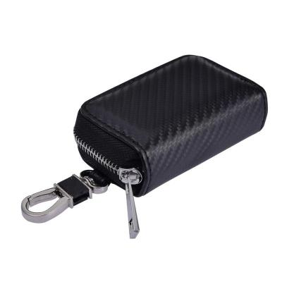 Key Fob Protector Bag Zipper Pu Leather Key Pouch Rfid Signal Blocking Bag Anti-Theft Pouch Anti-Hacking Case Blocker