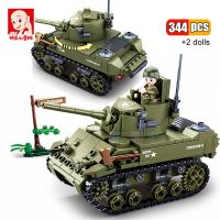 344Pcs ทหาร WW2 M5 Stuart Light Tank Building Blocks US โซเวียตกองทัพอาวุธยานพาหนะอิฐของเล่นของขวัญ Children