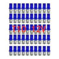 50ชิ้น W5w สีฟ้า T10 5smd 168 194 192 Dc 12V หลอดไฟทรังก์สำหรับอ่านไฟตบแต่งภายในรถยนต์ป้ายทะเบียนรถ