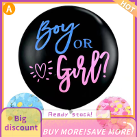 ?【Lowest price】Qearl Confetti Balloon 36 "Black Latex Boy หรือ Girl บอลลูนมาพร้อมกับสีฟ้าสีชมพูสารภาพ